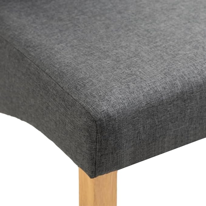 Set of 6 Modern Gray Fabric and Wood Dining Chairs, Ergonomic Comfort Design, Rectangular Shape with Matte Finish, Great for Dining Room, Kitchen, or Living Space Furniture