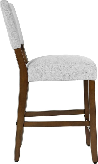 HomePop 24" Open Back Counter Stool|HomePop Home Décor|Fabric Chairs for Dining Room, Kitchen and Living Room - Gray Woven(Single Pack)