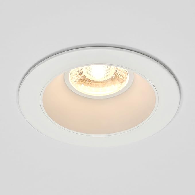 Maxxima 4 in. Ultra-Thin Recessed Anti-Glare LED Downlight Canless IC Rated 1200 Lumens 5 Color Temperature Selectable 2700K/3000K/3500K/4000K/5000K Dimmable White Trim, 90 CRI, Junction Box Included