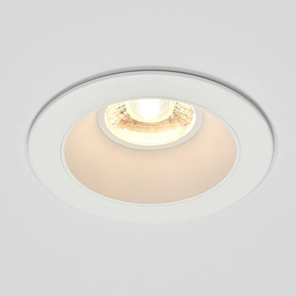 Maxxima 4 in. Ultra-Thin Recessed Anti-Glare LED Downlight Canless IC Rated 1200 Lumens 5 Color Temperature Selectable 2700K/3000K/3500K/4000K/5000K Dimmable White Trim, 90 CRI, Junction Box Included
