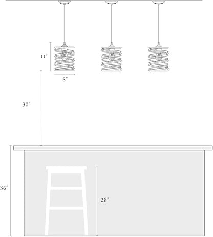 LALUZ Pendant Lights Kitchen Island, Industrial Kitchen Pendant Lighting Over Island, Rustic Iron Pendant Light Fixtures for Bedrooms, Dining Room, Hallway, Tableside