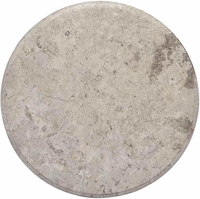 Grey Marble Table Top 20 inch Round Natural Stone Dining Surface, Modern Elegance for Coffee or Dining Tables, Easy-Clean Solid Slab for Living Room Kitchen Studio Apartment