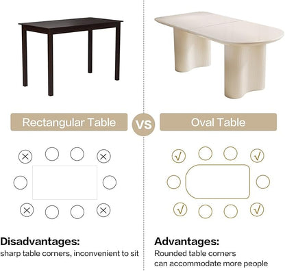 Guyii 62.99" Dining Table Set with 4 Chairs, Modern Kitchen Table Set, Indoor Dining Table for Kitchen, Bar, Living Room, Breakfast Nook, Small Space, Cream White