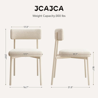 Dining Chair Set of 6 Upholstered Chairs for Kitchen Dining Room Mid Century Modern Table Chairs for Waiting Living Room, White