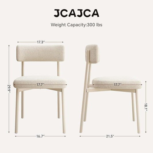 Dining Chair Set of 4 Upholstered Chairs for Kitchen Dining Room Mid Century Modern Table Chairs for Waiting Living Room, White