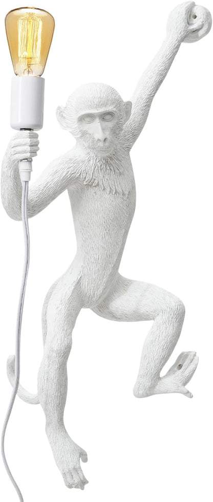 Monkey Wall Lingt, Creative Monkey Shape Plug in Wall Sconces, Industrial Retro Indoor Decorative Animal Light Fixture for Bedroom, Living Room, Childrens Room and Home Decoration