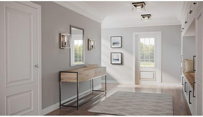 Progress Lighting Briarwood Collection 2-Light Ceiling Light, Flush Mount Ceiling Light Fixture for Interior Kitchen Lights, Hallway, Bedroom, Living Room, 12-Inch by 6-Inch, Graphite
