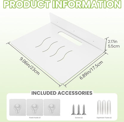 Steel Floating Shelves for Wall,Small Wall Shelf，Suitable for Bedroom, Living Room, Bathroom, Kitchen, Office (White, 2Pack 9.06x6.89 in)