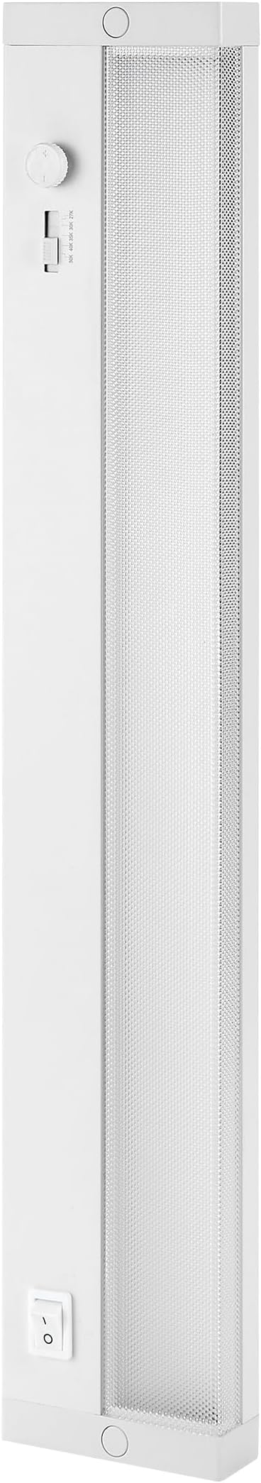 Maxxima 18 in. LED Under Cabinet Lighting, Dimmable, Linkable, Hardwired or Plug & Play, 700 Lumens, 5 CCT 2700K/3000K/3500K/4000K/5000K, Kitchen Install, On/Off Switch, White