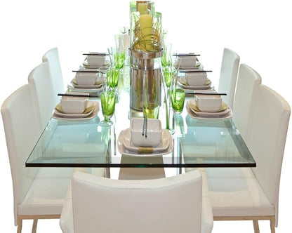 Dulles Glass 36X60 inch Rectangular Glass Table Top - Tempered - 1/4" Thick Glass Surface, Safe Beveled Edge, Eased Corners, Multipurpose for Dining Table, Patio, Coffee and End Table