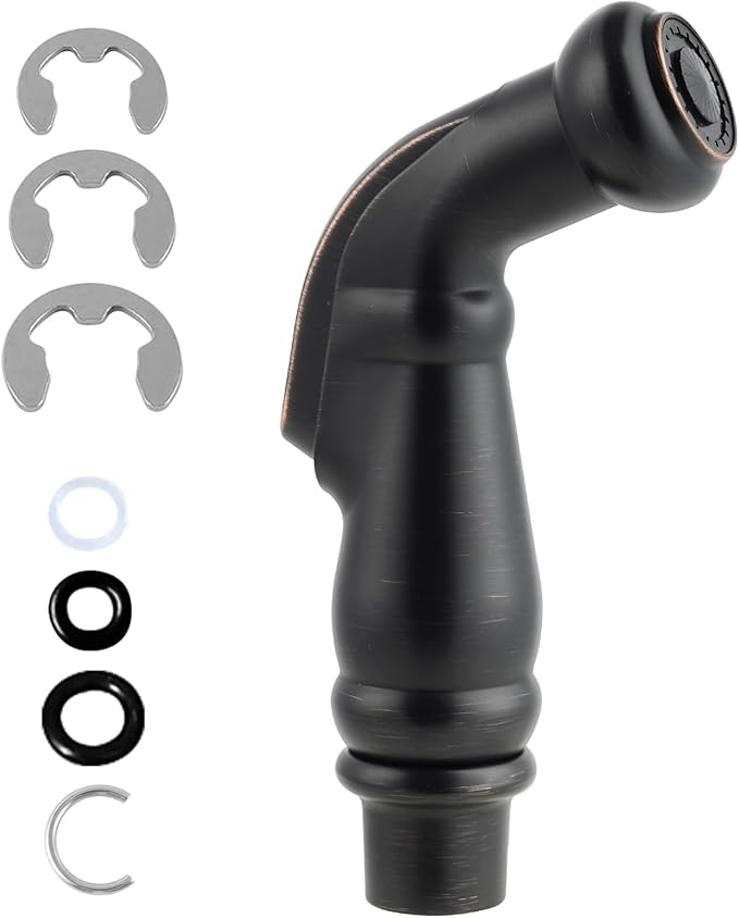 Hygie Rinse Universal Sink Sprayer Attachment for Kitchen Faucet, Side Sprayer Head Compatible with Delta, Moen, Kohler and Other OEM Brands Pull Out Spray Head, Oil Rubbed Bronze
