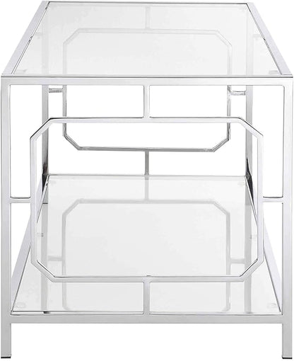 Convenience Concepts Omega Chrome Coffee Table, Clear Glass / Chrome Frame