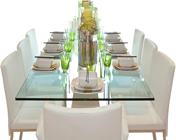 Dulles Glass 36X48 inch Rectangular Glass Table Top - Tempered - 1/4" Thick Glass Surface, Safe Flat Polished, Eased Corners, Multipurpose for Dining, Patio, Coffee and End Table