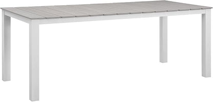 Modway EEI-1509-WHI-LGR Maine White Light Gray 80" Outdoor Patio Dining Table, Green