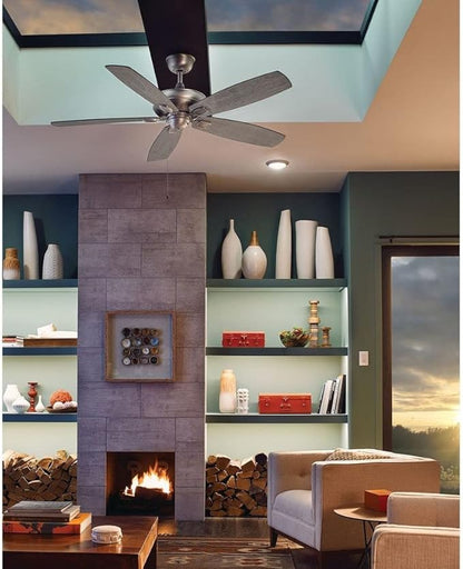 Kichler Gen 1 LED Downlight in White, 7.5” Ceiling Flush Mount Wet Rated Interior Dimmable Light for Living Room, Dining Room, Kitchen, Bathroom and Bedroom, 4000K, (7.5” x 1.5”), 43846WHLED40