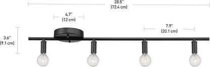 Globe Electric 59968 Monroe 4-Light Slim Profile Track Lighting, Matte Black, Bulb Not Included