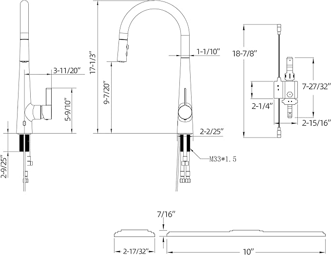 E8305xxxxx Touchless Faucets with Pull Down Sprayer, Motion Sensor Activated, 360 Degree Swivel, Brass Finish, 1.34-1.50 Inch Hole Diameter