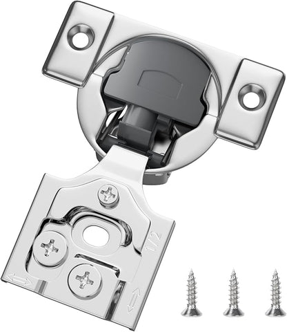 HOSOM 10 Pack Soft Close Cabinet Hinges 1/2 inch Overlay Kitchen Cabinet Door Hinges 105° Opening Angle for Cabinet Doors 3-Way Adjustment Hidden Door Hinges