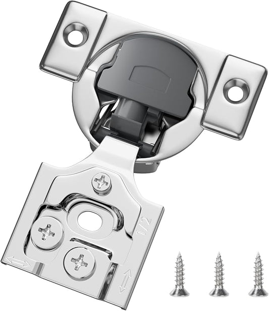 HOSOM 10 Pack Soft Close Cabinet Hinges 1/2 inch Overlay Kitchen Cabinet Door Hinges 105° Opening Angle for Cabinet Doors 3-Way Adjustment Hidden Door Hinges