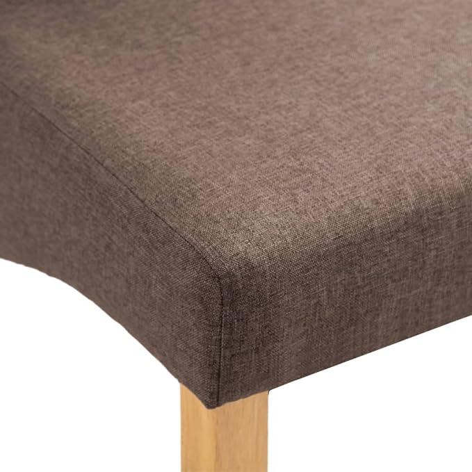 Modern Brown Fabric Dining Chairs Set of 4 Wooden Frame Comfortable Kitchen & Living Room Furniture for Home Dining
