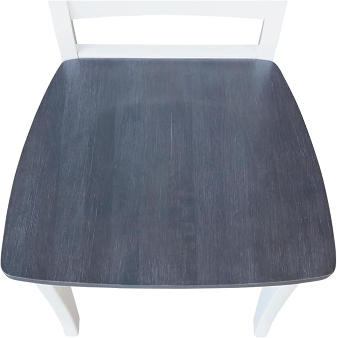 IC INTERNATIONAL CONCEPTS X-Back Solid Wood Chair - Set of 2 Chairs in White/Heather Gray