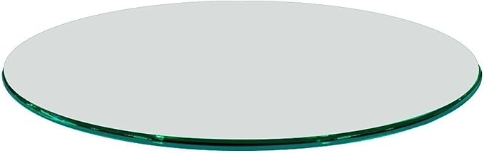 20 Inch Round Tempered Ogee Polished Edge Glass Table Top 1/2” Thick Round Glass Table Top Heavy Duty, Dining, Coffee, and Office Tables by Fab Glass and Mirror