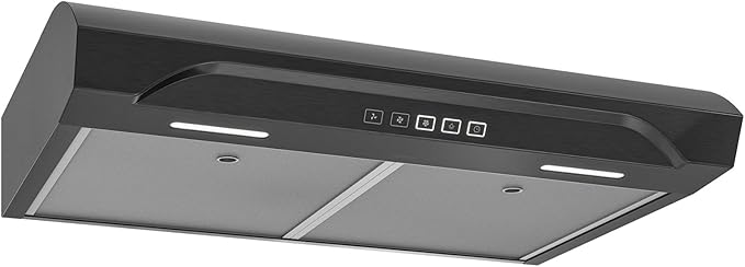 Broan-NuTone Alta 30-Inch 350 MAX Blower CFM 1.5 Sones Black Stainless Range Hood