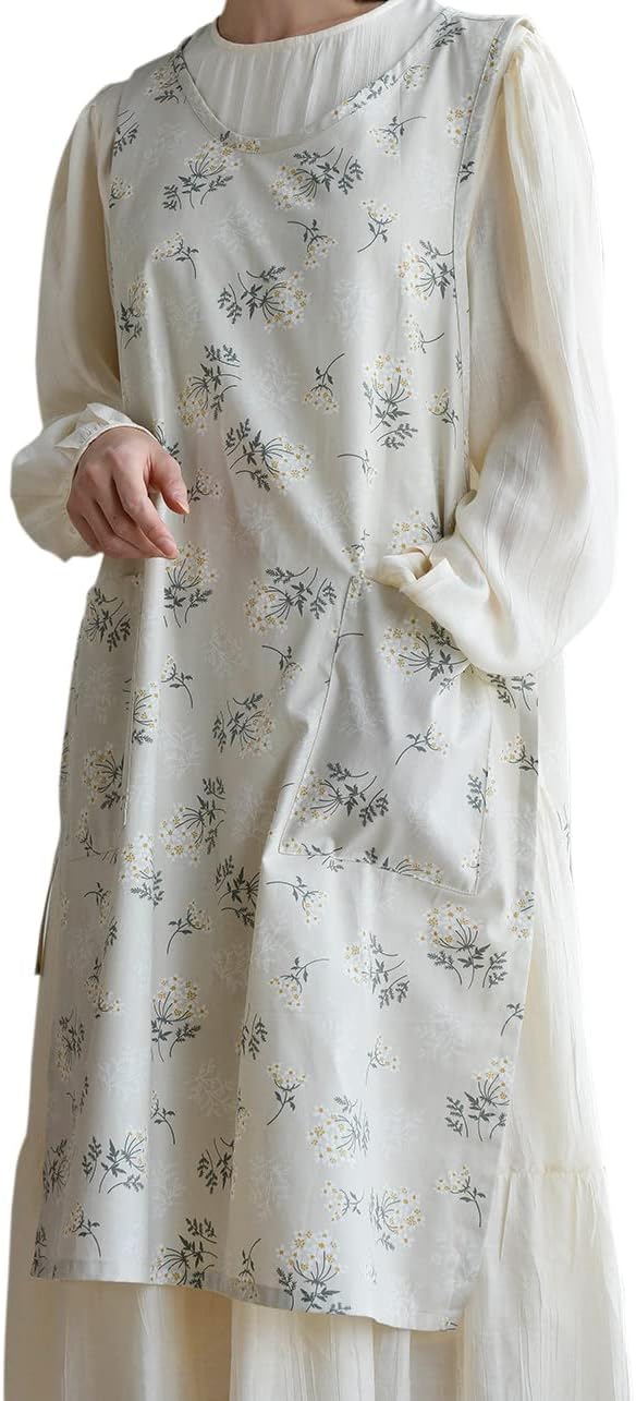 Unisex Basic Sturdy Cobbler Apron with Side Ties Vest Work Smock Kitchen Chef Clothes Slit Dress