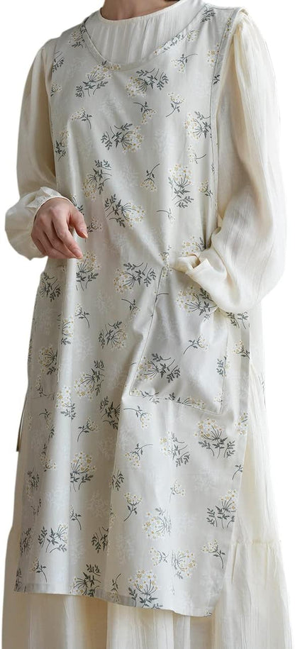 Unisex Basic Sturdy Cobbler Apron with Side Ties Vest Work Smock Kitchen Chef Clothes Slit Dress