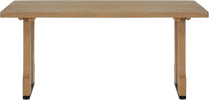 JOSHEN 63" Sturdy MDF Island Table, Rustic Dining Tables with Farmhouse Charm, Mid Century Dining Table with Easy Assembly for Kitchens & Apartments, Natural Ash