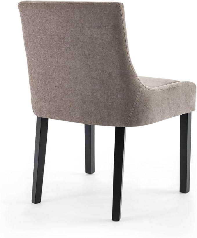 Dining Chairs Set of 2 – Extra Wide & Padded Fabric Dining Chairs with Solid Wood Legs, High-Density Foam Cushion, Mid-Back Modern Kitchen Chairs for Comfortable Everyday Use