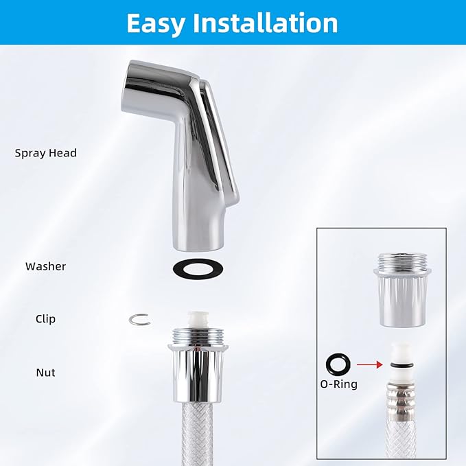 Universal Kitchen Sink Side Sprayer Head Replacement Sink Sprayer Attachment Compatible with Delta, Moen, Kohler OEM Brand, Kitchen Sink Faucet Spray Head, Chrome Finish