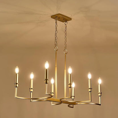 Gold Rectangular Chandelier 38in Linear Kitchen Island Chandelier Light Fixture 8 Light Gold Chandeliers Lighting for Kitchen Island Dining Room