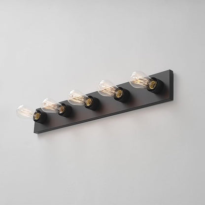 Globe Electric 5-Light Vanity Light, Matte Black, Modern Glam, Bathroom Fixture, Horizontal Vertical Mount, 52088
