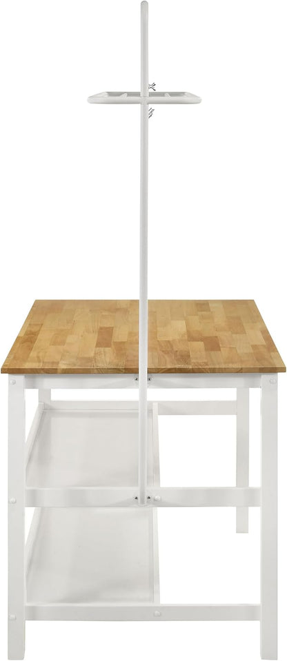 Coaster Home Furnishings Edgeworth 3-Piece Kitchen Island Counter Table Set White 122246-S3