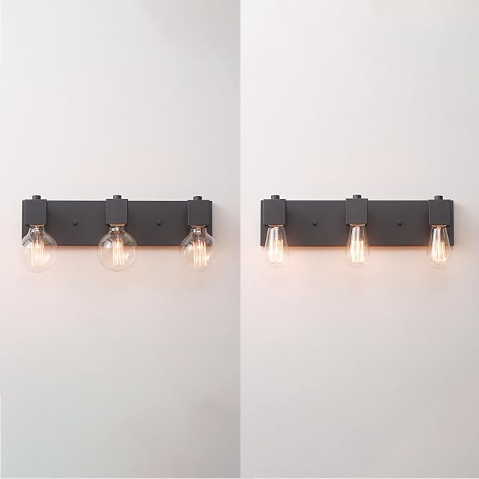 GLOBE Electric 63000005 18" 3-Light Vanity Light, Matte Black
