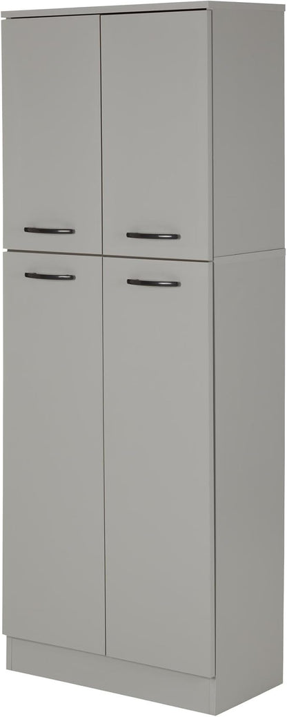 South Shore 10102, Morgan Cherry 4-Door Storage Pantry with Adjustable Shelves