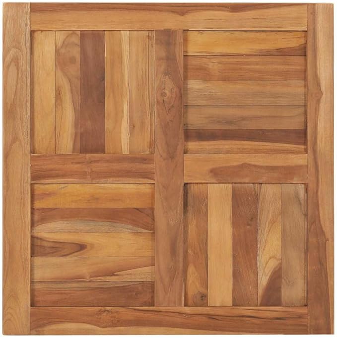 27.6" Teak Square Table Top 1" Sandblasted Indoor/Outdoor Butcher Block Desk Dining Café Patio Countertop