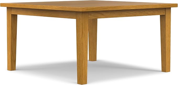 SIMPLIHOME Eastwood Dining Table - 54 inch Wide Solid Oak Veneer Square Table, Contemporary Style for Dining Room or Kitchen with Thick Top and Clean-Lined Legs, Seats 8