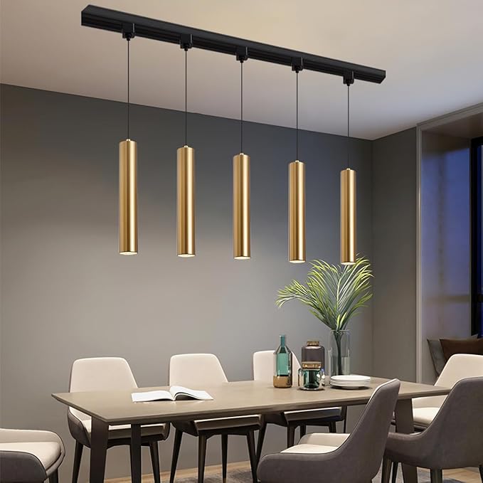 Modern Led Pendant Lights 3 Pack ， Island Pendant Lighting for Kitchen, Dining Room, Bar Shop, 9w,CRI90, Beam Angle 24° (Copper housing 4000k)