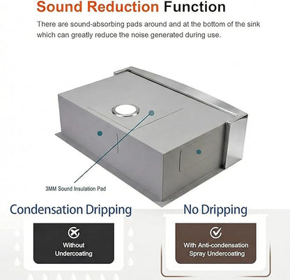 Farmhouse Kitchen Sink,16 Gauge T-304S Stainless Steel Workstation Farm Sinks with Accessories, 33" x 20" x 10" Large and Deep Apron Front Kitchen Sinks for Home, Kitchen and Outdoor