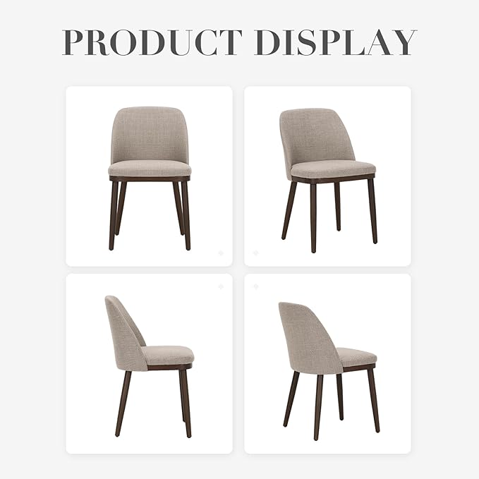 COLAMY Upholstered Dining Chairs Set of 2, Modern Kitchen Chairs with Back, Leather Side Dining Room Chairs with Wood Legs for Kitchen Dining Room Restaurant,Camel