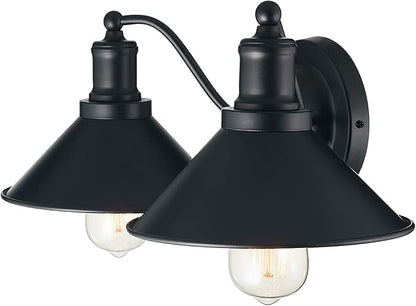 2-Light Bathroom Vanity Light Wall Sconce Industrial Kitchen Bathroom Farmhouse Wall Lighting Oil Rubbed Black Finish Rustic Wall Lamp