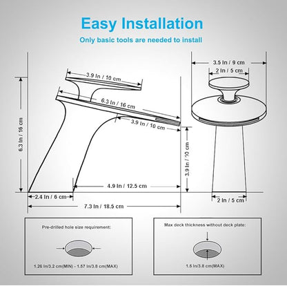 Wovier Chrome Waterfall Bathroom Sink Faucet,Single Handle Single Hole Brass Lavatory Vanity Faucet,Slanted Body Basin Mixer Tap with Supply Hose and Pop Up Drain Assembly