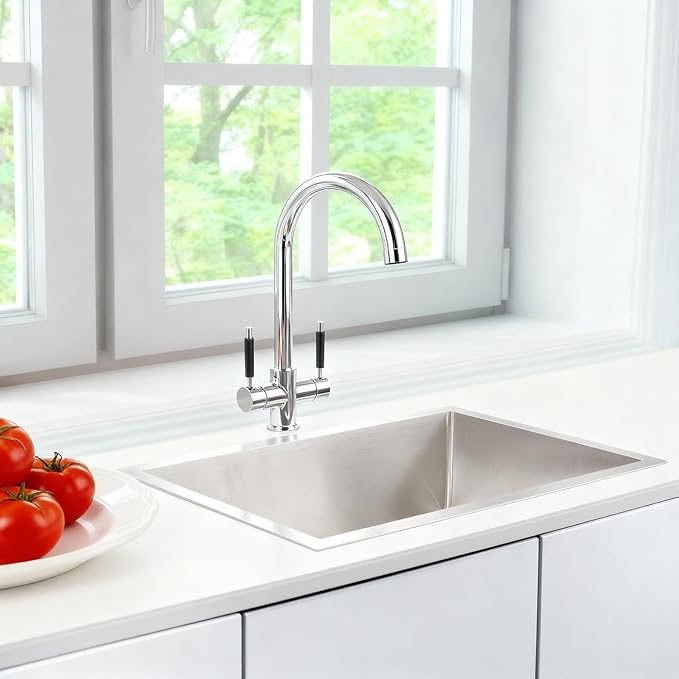 26 inch Bar Sink, KINKIB 26 x 18 x 9 inch Undermount Bar or Prep Kitchen Sink, Handmade Single Bowl T-304 Stainless Steel Small Kitchen Sink with Strainer