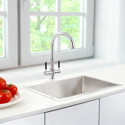 26 inch Bar Sink, KINKIB 26 x 18 x 9 inch Undermount Bar or Prep Kitchen Sink, Handmade Single Bowl T-304 Stainless Steel Small Kitchen Sink with Strainer