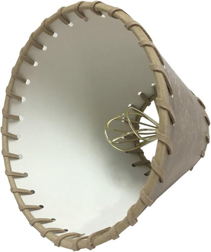 Royal Designs, Inc. CS-972-6-6 Faux Leather Empire Chandelier Shade with Whipstitch Trim, 3 x 6 x 5, Light Brown, 6-Pack