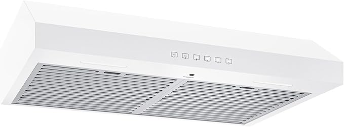 Broan-NuTone 30 Inch Glacier Under Cabinet Range Hood, ENERGY STAR, 490 Max Blower CFM - Electric Rangehood and Exhaust for Kitchen Stove Cooking and Ventilation, White