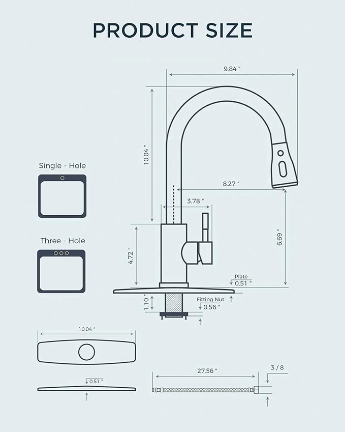 FORIOUS Black Kitchen Faucet with Pull Down Sprayer, Bar High Arc Single Handle Traditional 3 Modes Stainless Steel Faucet for Kitchen Sink Farmhouse RV Laundry Camper