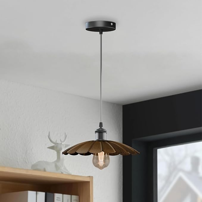 Industrial Vintage Pendant Light Adjustable Hanging Fixture Retro E26 Lamp Holder for Indoor Lighting Metal Shade Ceiling Lamp for Bedroom, Kitchen, Bar, Cafe
